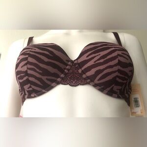 ThirdLove UnderWire bra Demi Lace Zebra Pattern in Brown color Size 34A-1/2  NWT